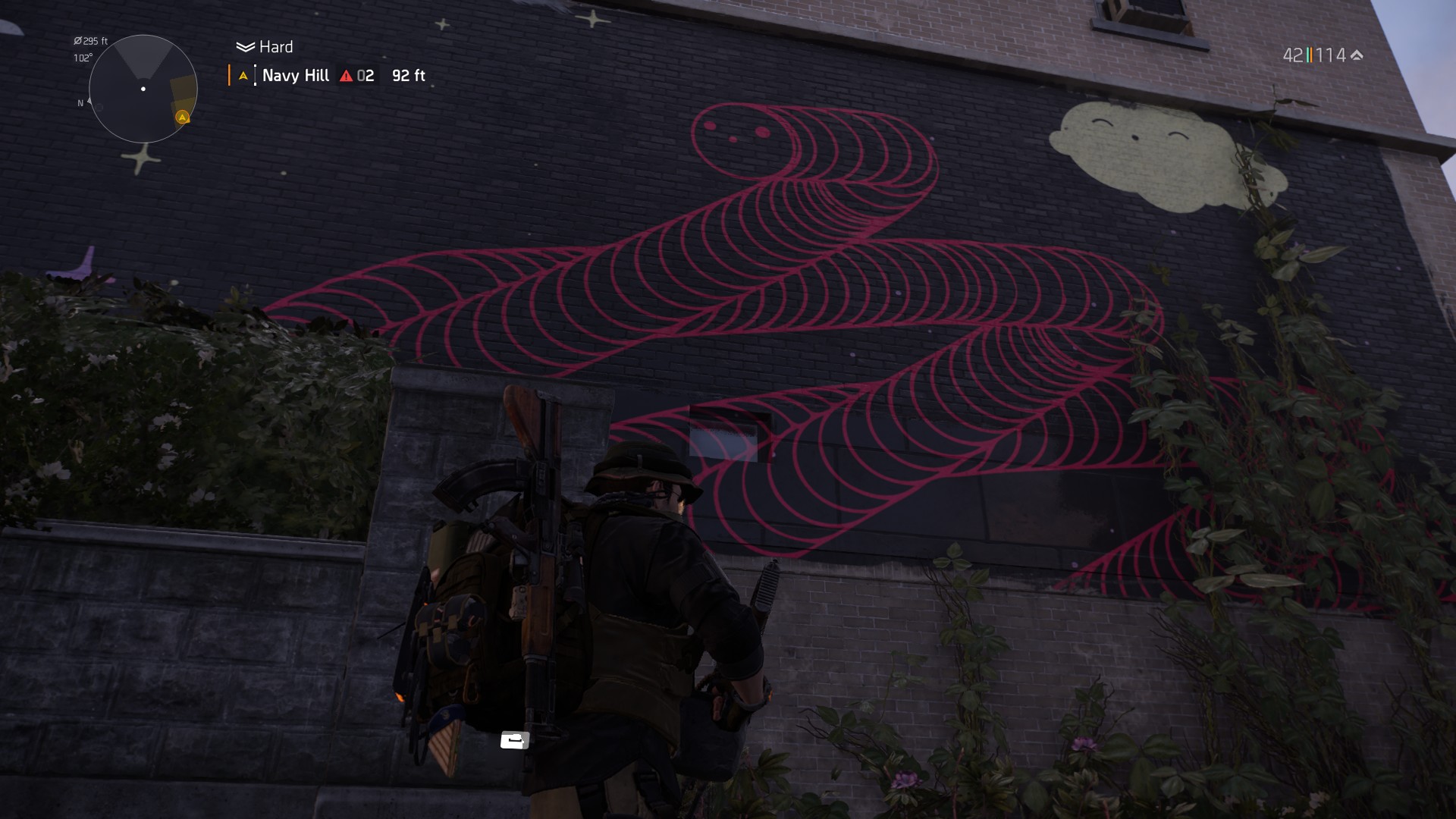 Division 2, a snake-like mural on a random wall in Washington DC